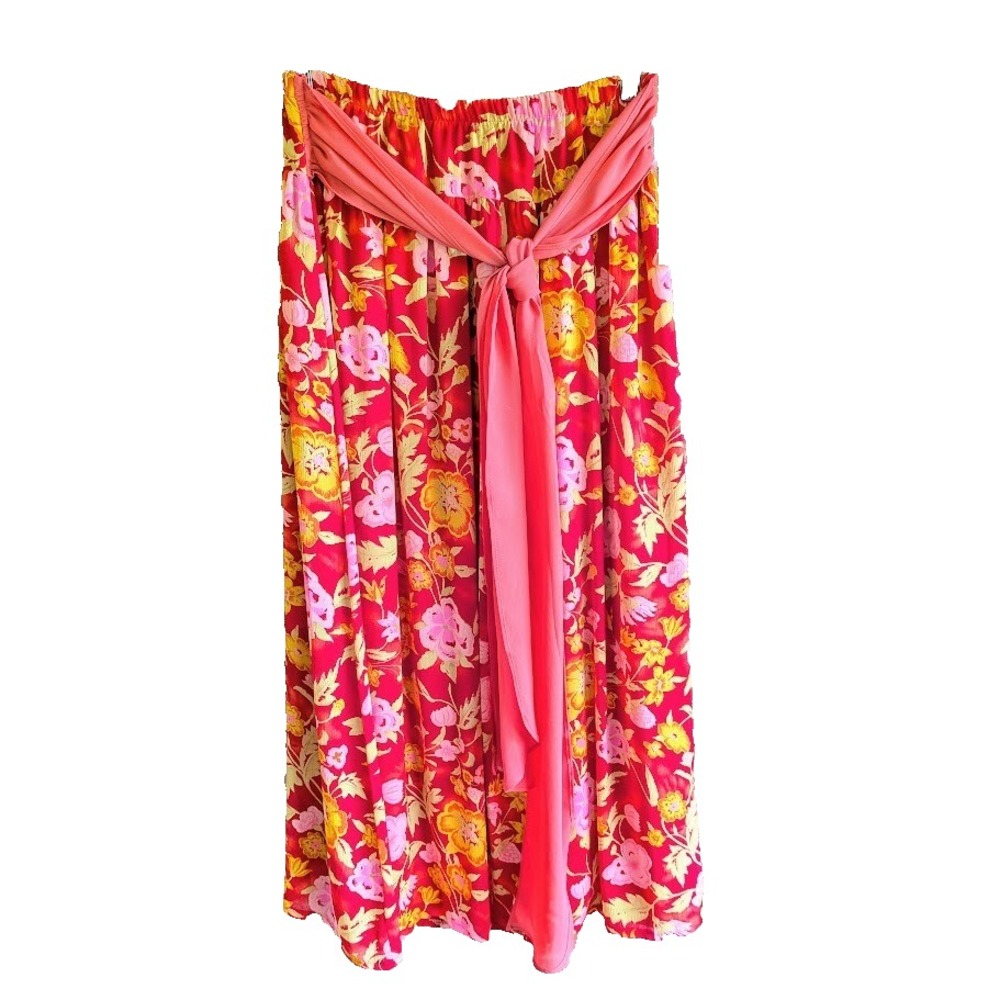 Vintage Notations Maxi Skirt M New Tie Sash Flowing Boho Countrycore Romantic